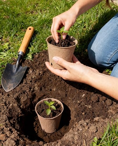 homenote 60 Peat Seed Starting Pots, 3.15 and 4 Inch with 20 Plant Labels - size: 3.15+4 Inch
