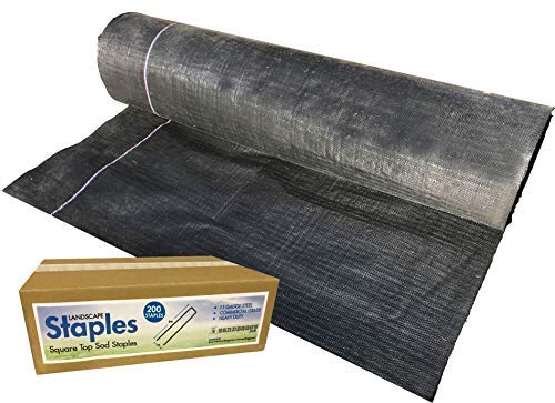 Sandbaggy Landscape Fabric Kit - Includes 3 ft by 300 ft Fabric + 200 Landscape Staples - Trusted by Farmers Across The US
