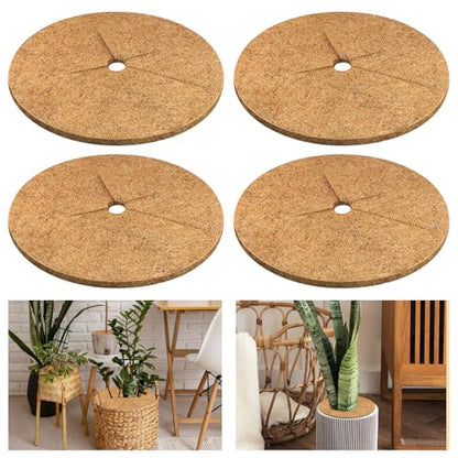 Legigo 4 Pack Coconut Fiber Mulch Ring Tree Plant Protector Mat, 14 Inch - color: 4 Pack, size: 14 Inch