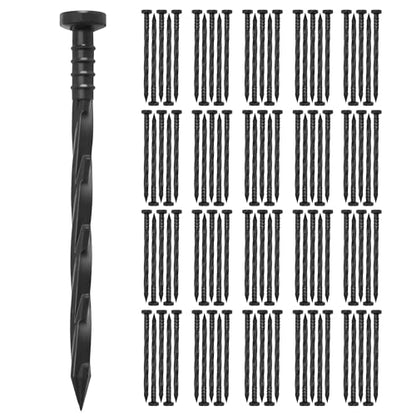 Gardzen 100 pcs Landscape Edging Anchoring Spikes, 6 inches Yard Lawn Paver Edging Stakes for Weed Barrier, Garden Fence, Artificial Turf - size: 100 pcs