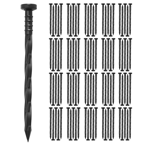 Gardzen 100 pcs Landscape Edging Anchoring Spikes, 6 inches Yard Lawn Paver Edging Stakes for Weed Barrier, Garden Fence, Artificial Turf - size: 100 pcs