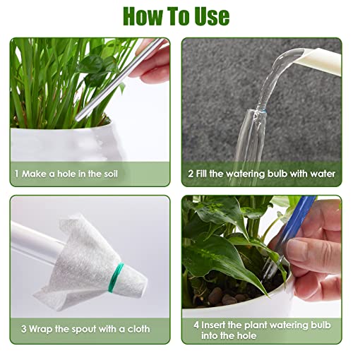 NiHome Glass Plant Self Watering Bulbs 3-Pack Iridescent Pearl - color: Animal Rainbow Colored (3 pack)