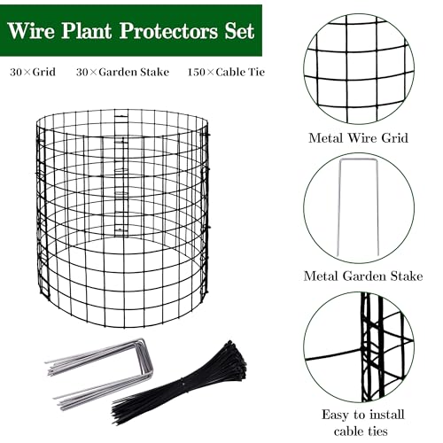 10 Packs Wire Plant Protector from Animals, Metal Mesh Plant Cage Covers - color: 10 Pack 12x12 Inch