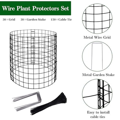 10 Packs Wire Plant Protector from Animals, Metal Mesh Plant Cage Covers - color: 10 Pack 12x12 Inch
