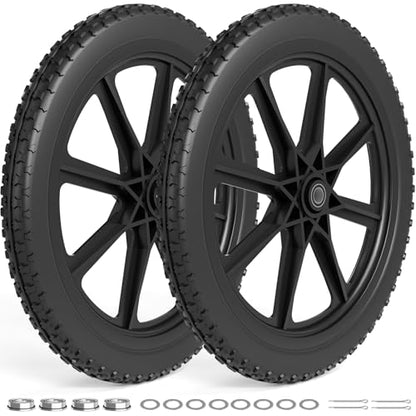 RONPOW 20" Flat Free Wheels Compatible with rubbermaid Wheelbarrows Tires - color: Black