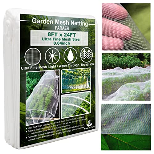 Ultra Fine Garden Pest Barrier Netting, Plant Covers 8x24ft Protection Net - size: 8ftx24ft