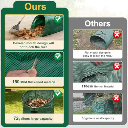 72 Gallon Lawn Leaf Bags, Yard Waste Bags, Leaf Collector, 2 Pack - size: 1 Count (Pack of 2)
