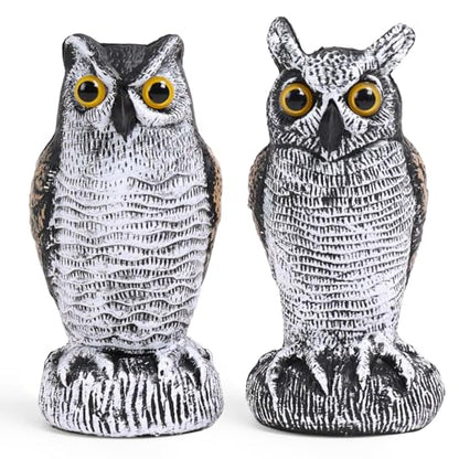 OFFO 2 Pack Realistic Owl Statue, Hand-Painted Garden Owl Decor, 8 Inch - size: 8 in