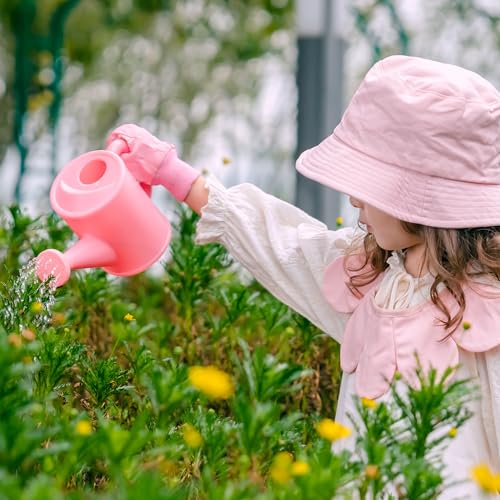 ROBOTIME Kids Gardening Set, 17PCS Kids Gardening Tools for Girls, Toddler Gardening Set with Hat, Apron, Gloves, Watering Can & Tool Bag – Outdoor Garden Toy Kit (Pink) - color: Pink
