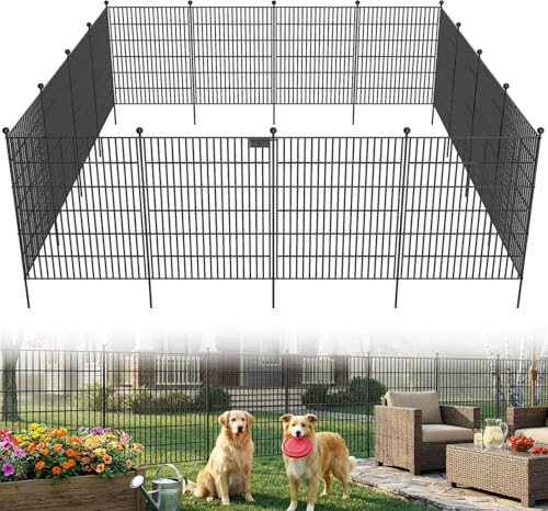 10 Panel No Dig Decorative Garden with Gate 32" H x 24.2'L - size: 32 in(H)×29in(L)