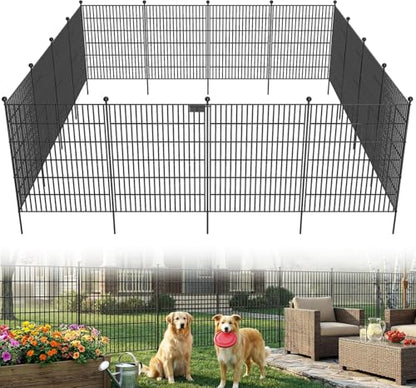 10 Panel No Dig Decorative Garden with Gate 32" H x 24.2'L - size: 32 in(H)×29in(L)