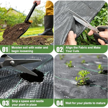 3FTx100FT Weed Barrier Fabric Heavy Duty, Gardening Landscape Fabric Cover Mat, Durable Weed Control Fabric for Garden Bed Cover, Landscaping, Commercial Driveway, Underlayment Use (3x100FT-3.2OZ) - style: 3x100FT-3.2OZ