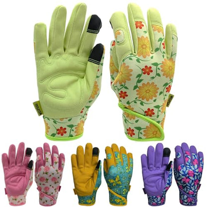 Cute Pattern Gardening Gloves,Thornproof Garden Glove,Gardener Gift - color: 1 Pair Per Pack-chartreuse Palm, size: Medium