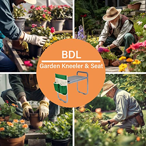BDL Garden Cart Outdoor Rolling Garden Workseat with Wheels, Heavy Duty Garden Tool Cart with Extendable Handle and Storage for Seniors Yard Gardening Work - size: Upgrade Kneeler
