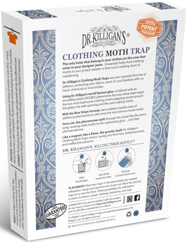 Dr. Killigan's Premium Clothing Moth Traps with Pheromones (White, 6 Traps) - color: White