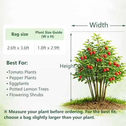 Jevrench 2-Pack 2.6 x 3.6 ft Garden Netting Bags with Zipper and Drawstring - size: 2.6 x 3.6ft – 2 Pack