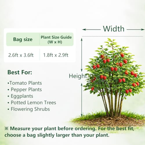 Jevrench 4-Pack 2.6 x 3.6 ft Garden Netting Bags with Zipper and Drawstring - size: 2.6 x 3.6ft – 4 Pack