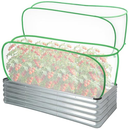 2 Pack Garden Netting Covers, 3.9X2FT Raised Bed Plant Netting, 10 Stakes - size: 2PCS-Pop Up