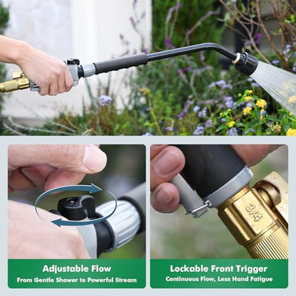 RESTMO 24 Inches Long Watering Wand for Garden Hose, Full Shower Spray Wand - color: Flash Black