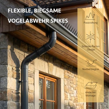 OFFO Bird Spikes for Outside, 304 Stainless Steel, 5 Pack 5 Ft, Black - color: Black