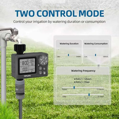 TiFFCOFiO Sprinkler Timer Outdoor, Digital Programmable for Garden Hose, Irrigrtion Timer with Rain Delay and Manual Mode (Water Volume Control, 1 Pack) - size: Water Volume Control, 1 Pack