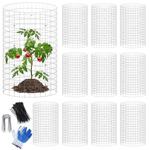 winemana 12 Set Plant Protectors from Animals, Plant Cages for Outdoor - color: Silver, size: 16 IN x12 IN