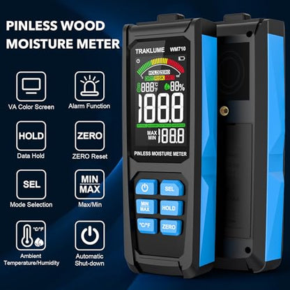 Moisture Meter for Wood Pinless Moisture Tester Firewood Moisture Reader