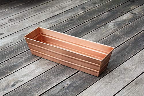 Achla Designs Copper PlatedWindow Flower Box Planter-Small (22" L x 6" W x 5" H) - color: Copper, size: Small