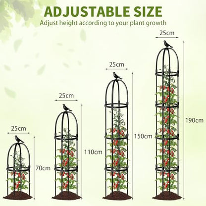 1 Pcs 6.2FT Garden Obelisk Trellis Climbing Plant Support - size: 6.2FT(1Pcs)