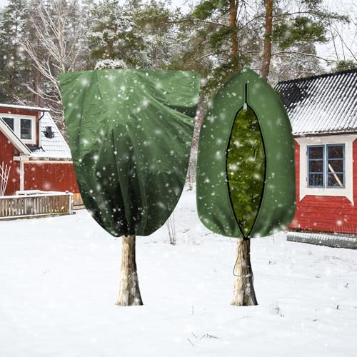 110" x 79" Large Plant Covers Freeze Protection, Thicken Plant Frost Cover - color: Dark Green
