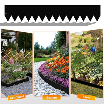 20ft. 40" L × 6" H Metal Landscape Edging, 6 Pack Garden Border - size: 6 Inch