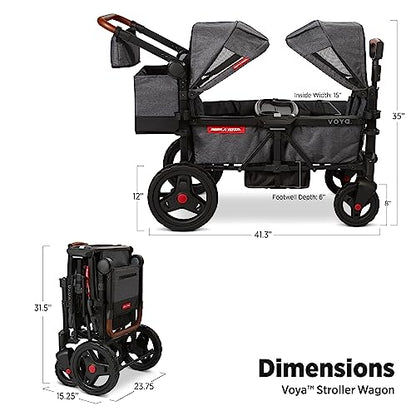Radio Flyer Voya Stroller Wagon, for Toddlers and Kids 6+ Months, 2 Seats - size: 1.0