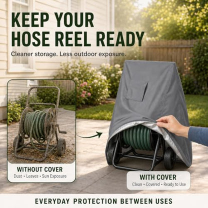 Hose Reel Cart Cover 25.9x24.8x34.6 inch Buckle Fit Cover - color: Small - Hose Reel Free Standing Cover