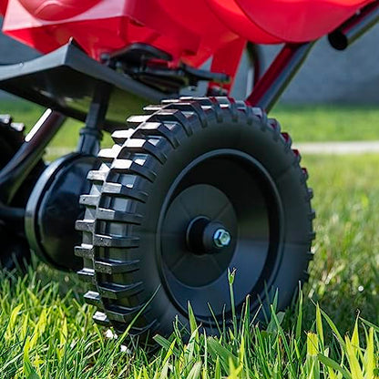 EarthWay 2030 Single 65 LB (29 KG) Capacity Commercial Walk-Behind Broadcast Spreader for Grass, Fertilizer, Seeds — Includes Side Spread Control, Even Spread, Poly Tires