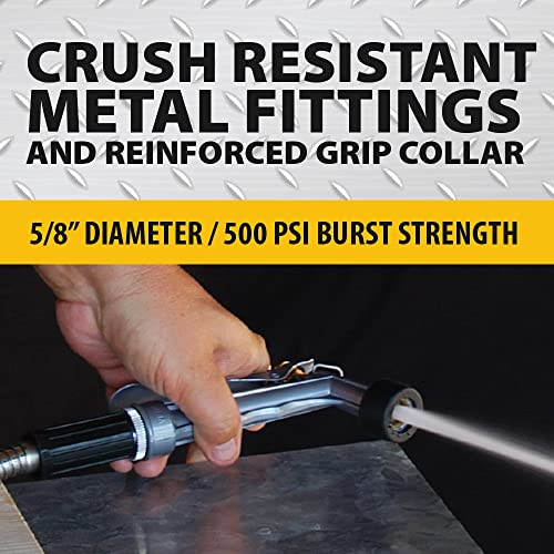 BIONIC STEEL 75 Ft Garden Hose 304 Stainless Steel, 75 Ft Water Hose, Super Tough & Flexible Metal Hose, Lightweight, Crush Resistant Fittings, Kink & Tangle Free, Rust Proof, Easy to Use & Store - size: 75'