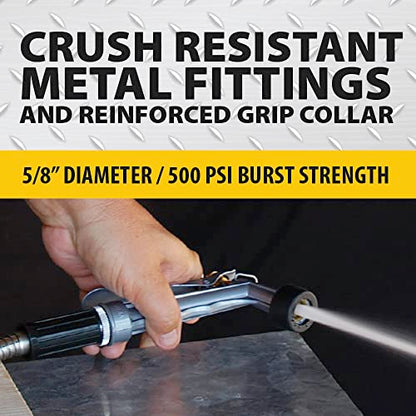 BIONIC STEEL 75 Ft Garden Hose 304 Stainless Steel, 75 Ft Water Hose, Super Tough & Flexible Metal Hose, Lightweight, Crush Resistant Fittings, Kink & Tangle Free, Rust Proof, Easy to Use & Store - size: 75'