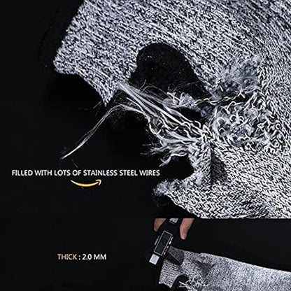 G & F PRODUCTS 100% Kevlar fiber by DuPont Cut Resistant Knit Sleeve, Sold by 6-piece pack - color: Cut Level 5 With Thumslot 18 Inch Extra Wide Grey