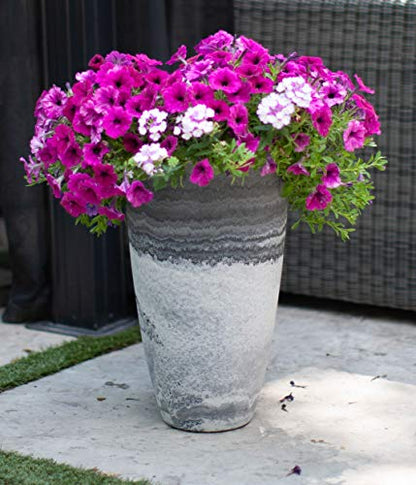 Algreen Products Vase Planter - Drainage Hole - 12 x 12 x 20.5 in - Resin - color: Marble, size: 1 Pack