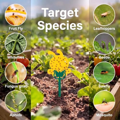 Fruit Fly Trap 96 Pack Yellow Sticky Gnat Killer Traps for Indoor Plants - size: 96 Packs