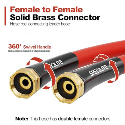 SPECILITE 5/8" x 20FT Female to Female Hot/Cold Leader Garden Water Hose - size: 20FT 5/8" ID Female to Female