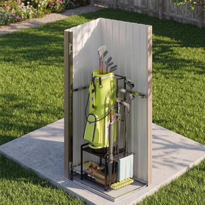 Aoxun 3'x2.9' Metal Storage Shed,Outdoor Cabinet Sheds with Lockable Doors - size: 3x2.9 FT