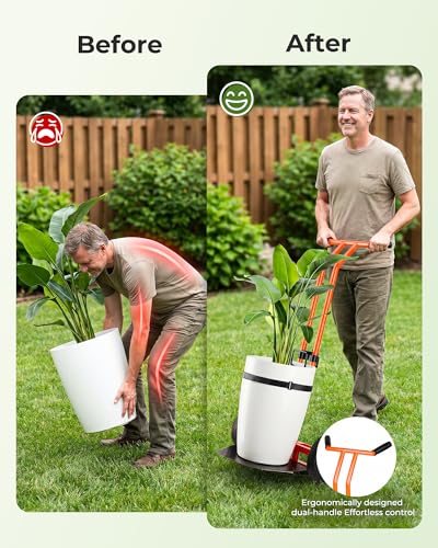 Plant Caddy with Wheels,200 lbs Heavy Duty Plant Dolly,Planter Mover Qrange - color: Orange