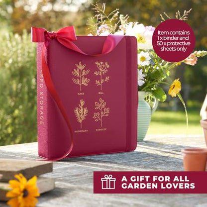 Wildgoose Seed Binder - Seed Packet Organizer, Storage Book, Raspberry - color: RASPBERRY