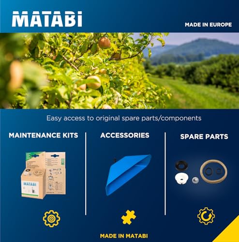 Matabi e15 LTC Battery Powered Pump Sprayer 3,9-Gal - Removable 20V Li-Ion Battery - Up to 100Gal Autonomy - Electronic LTC Control - Ergonomic Straps - Includes 4 Nozzles - Agriculture and Gardening
