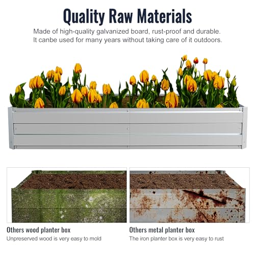 Galvanized Raised Garden Bed Kit, 5.6x3x1FT Metal Raised Garden Beds for Vegetables - size: 5.6*3*1FT