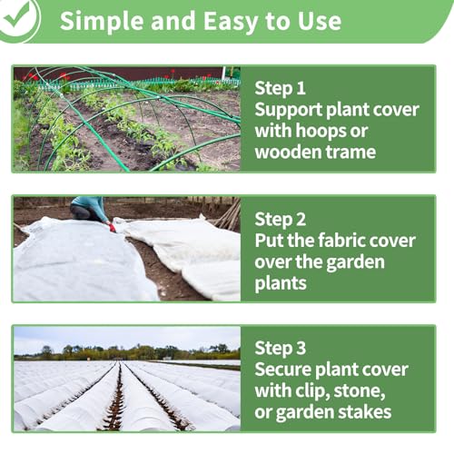 SPORTYOUTH 2Pcs Plant Covers Freeze Protection Garden Frost Cloth 10x30ft
