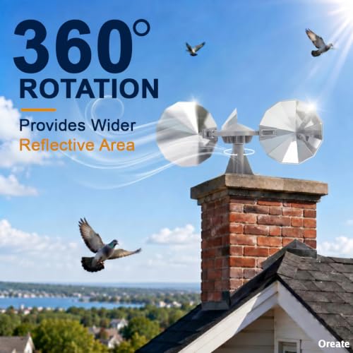 3 Pack Bird Scare Reflective Device, Wind Spinner with ABS Base - size: 3P