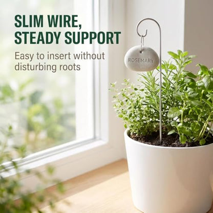 20Pcs Silver Planter Plant Label Hooks Garden Markers Stake Plant Label Holder Plants Label Hanger Garden Plant Sign Stake Rustproof Deformed Gardens Plant Sign Hooks Hanging Rods for Flower (20cm)