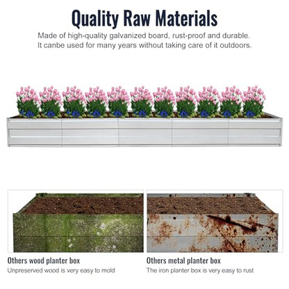 Galvanized Raised Garden Bed Kit, 13.5x3x1FT Metal Raised Garden Beds for Vegetables - size: 13.5*3*1FT