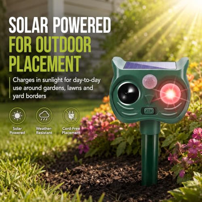 4 Pack Solar Deer & Raccoon Repellent Outdoor for Garden & Vegetable Beds